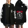 Herrjackor Autumn Winter Zip Coat Hoodie Fashion Sweatshirt Harajuku Anime Berserk Cool Loog Sleeve Men Women Clothes Puckmen's's