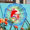 10in Aluminum Sublimation Wind Spinner Home Christmas Decors Double Sided Heat Press Circle Garden Wind Chimes 3107 T2
