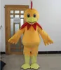 Traje de frango de alta qualidade um traje de mascote de frango amarelo adulto bonito para adulto para vestir