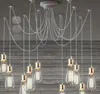 レトロクラシックChandelier10 E27ゴールデンスパイダーランプペンダント電球ホルダーグループエジソンDIY照明ランプランタンアクセサリー