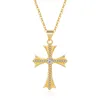 Pendant Necklaces Cross Crucifix Clear Crystal Pendant Necklace for Men Women Prayer Jesus Link Chain Necklace Wholesale Jewelry Silver Gold Necklaces