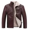 Autumn Winter Gross Fur Roup Men Jacket Leather Stand Stand Collar Punk Motocicleta Jaqueta de couro L220801