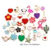 Charms 1Pack Color Series Pendant Set för DIY -smycken som gör rosa blommor Animal Armband Craft Green Heart Ankletcharms