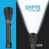 High Lumens 90最も強力なLED懐中電灯USB充電式トーチ50 70ハンドランプ26650 18650バッテリーフラッシュライト20101932536783425