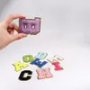 알파벳 번호 패치 파티 파티 첸니 문자 편지 패치 편지 A-Z 반짝이는 DIY 아트 공예 의류 장식 6.5cm에 대한 금 테두리 패치