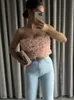 Женские танки Camis Pink Crop Top Top Женщины сексуальные бретелек -топы топы рукавов Симпатичные Y2K Summer Elegant Backless Club Party 2022