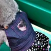 Pet Dog Denim Jean Skirt Dress Doggie Puppy Costume Clothes Handmade Sequins Sweet Heart Pocket Lace Hemline 1352 D3