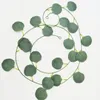 Flores decorativas grinaldas 4/1pcs eucalipto artificial Garland verde para casa de casamentos decoramento de jardim de casamentos pendurados de parede de vime