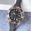 Reloj Uxury Watch Date Luxury ES Wrist Designer Rainbow Bean Adhesive Tape har olika stilar och modetrender