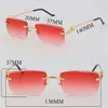 Ny lyxdiamantklippning Lens Metal Rimless 028o Solglasögon Designer Driving Unisex Glasses Man Woman 18K Gold 001 Silver Square Frames Storlek: 57-20-140mm