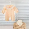 Strampler Druck Süße Liebe Infant Baby Mädchen Prinzessin Strampler Kleinkind Lange Ärmel Overalls Spitze Kleidung BodysuitRompers