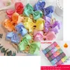 2022 NOWOŚĆ 30PCS 31 cali Wstążka Gingham Hair Bow Clips lub elastyczne gumowe kokardki do akcesoriów Baby Girl