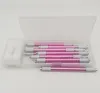 15pcs Manuel Kalıcı Makyaj Makinesi Kalemler Koyu Sterilize 14pin 10 PCS Bıçakları ile Pembe İşlenmiş Kaş Dövme Kalemi Microblad2466725