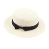 Berets Women Hat Summer British Small Top Simple Bow Słomy Dzieci Outdoor Flat Sun Jazz Panama Hurtownia Wend22