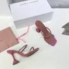 Designer di lusso Sandali Amina Muaddi x AWGE New clear Begum Glass Pvc Crystal Trasparente Slingback Sandalo Décolleté con tacco Gilda impreziosito da sandali con zaffiro