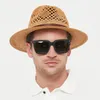 Designer Fedora Hat Wide Brim Man Hat Beach Straw Hat Women Summer Outdoor Mesh Breathable Cool Jazz Gentlemens Cap 220601