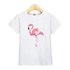 T-shirts lolocee tjej tryck t-shirt rolig flamingo tees barn casual kläder små flickor korta ärm toppar 3-14t sommar tshirtt-shirts