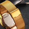 Polshorloges minimalistisch ultradunne horloge voor mannen staal mesh band dames horloges vrouwelijke casual kwarts polswatch gold reloj hombre 202