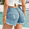 Zipper dames shorts mode gerafeld tassel denim 2022 gewassen sexy lage taille super zomer Jean