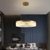 Lámpara de cristal LED para sala de estar Dormitorio moderno Cristal Lámpara colgante de oro Decoración para el hogar en el hogar Lámparas de luz