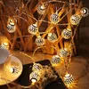 Strängar 20/50/100LEDS Fairy Hollow Metal Ball LED String Lights Batteri Powered For Wedding Holiday Indoor Outdoor Decorationled Stringled