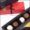 Scatola di carta cioccolato di moda Black Red Party Gift Boxaging Boxes for San Valentines Day Christmas Birthday Forniture LX2773 Consegna a goccia 2021 P