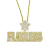 Green Emalj Micro Pave CZ Star Bail 2022 New Hip Hop Men Letter Flawless Pendant Necklace Iced Out Jewelry2563