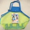 Saco de malha protegida de areia infantil sacos de armazenamento de brinquedos de malha nadando bolsa de praia grande para toalhas saco de maquiagem cosmética feminina