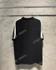 22SS Hommes Femmes Designers T-shirts Tee-shirt à rayures d'épaule Lettre de broderie en coton à manches courtes Col ras du cou Streetwear noir Xinxinbuy XS-L