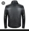 Heren Jackets Zwart Blue Heren Casual Echte lederen jas Motorfiets Jacket Cowhide Autumn Slim Fit Short Style Coatmen's