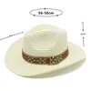 Damskie słomki kowbojski kapelusz kształt miękki czapkę słoneczną szeroką birm fedora panama czapka na plażę