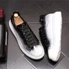 Klasik Beyaz Erkekler Dantelli Kalın Tumalı Ayakkabı Rahat Deri Sneaker Okulu Yürüyüş Moda Tasarımcısı Düşük Top Açık Moafer