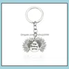 Keychains Accessoires de mode M￩talcl￨le Pendant le pendentif de trousseau Sunflower Vous