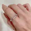 Femmes Amour Infini Dames Brillant Crysta Chaîne Anneau Design De Mode Fine Mosaïque Géométrie Exquis Bijoux De Mariage