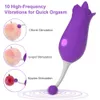 Blomma tunga vibrator 10 frekvens klitoris stimulatior vaginal nippel massager kvinnlig onanerar slickar sexiga leksaker för kvinnor