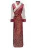 Traditional Tibetan Ethnic clothing long Dress for Women Vintage Tibet cheongsam Oriental Ladies Robe Asian costume