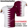 STAAT KATAR T-Shirt DIY kostenlos nach Maß Name Nummer Qat T-Shirt Nation Flagge qa arabisch arabisch Land Druck PO Text Kleidung 220609