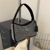 2022 Sommar Ny Hobo Armpitväska Full av diamanter med borr Singel Shoulder Kvinnors dragkedja Middag Tote Bag Hand Purses_6T04