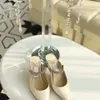 Chaussures habillées à talons hauts pour femmes, sandales de luxe en tissu technique de styliste, chaussures avec ruban brodé, boîte en dentelle