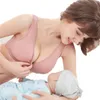 Large Cotton Nursing Breathable Breastfeeding Bras for Women Maternity Wire Free Plus Big Size Feeding Bra 210318
