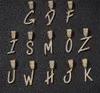 Goud Zilver A-Z Letters Hanger Kettingen Groothandel Eerste Micro Letter Charm voor Mannen Vrouwen met 24inch Touw ketting