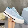 Designer Shoe Women Nylon Shoes Gabardine Canvas Sneakers Wheel Lady Trainers Loafers Platform Solid Heighten Shoe With Box High 5A Quality 7Z6C