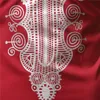 Roupas étnicas Red V Neck Africano Dashiki Imprimir Dress Camisa Homens Roupas de Manga Longa Camisa Masculina Streetwear Casual
