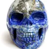 Naturel Reki Deep Blue Sunset Sodalite Crâne Crystal Crystal Figurine Artisanat Crâne Sclaine Main Sculpture Décor Collection