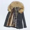 Oftbuy Navy Parma Winter Jacket Płaszcz Kobiety prawdziwy futra płaszcza parkas naturalny szop furkto