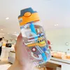 Детская бутылка с водой творческие мультфильм детские кормления чашки соломкой соломинки.