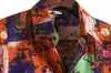 Chemise en lin en coton à imprimé coloré Men chemise homme 2022 marque décontractée bouton-bas pour hommes chemises harajuku streetwear vêtements l220704