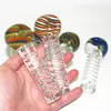 Bunte Pyrex -Glycerin -Glasrohr -Raucher -Tabak -Handrohre Löffel Dab Rigs Bubbler Quarz Terp Slurper Banger