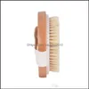 Bath Brushes Sponges Scrubbers Bathroom Accessories Home Garden New Style Dry Skin Body Soft Natural Bristle Spa Brush Wooden Shower With