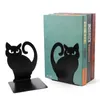 2 pezzi di gatto Iron Iron Bookende Practical Simple Book Ends Book Supports Desktop Organizer Magazines Stand for Office School 220628